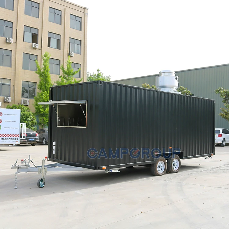 CAMP 16ft food trailer with full kitchen equipments Burger bakery container food truck mobile fast food cart