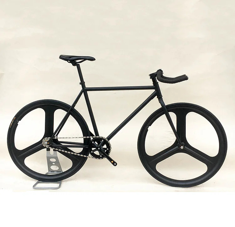 В наличии Односкоростной велосипед Fixie Hi-Ten стальной черный 700c фиксированный велосипед/гоночный на дорожном велосипеде для