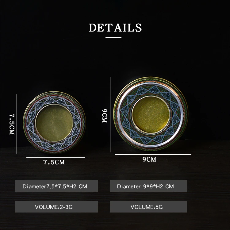Wholesale Custom Saffron Packaging Box Luxury Metal Gift Container  Small Round Saffron Tin Box