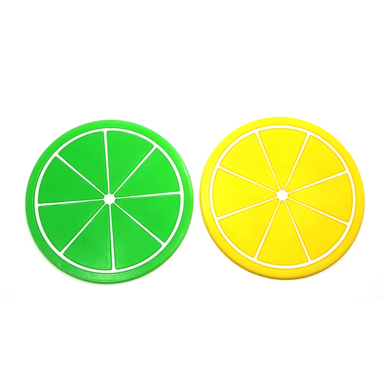 Wholesale Popular Silicone Table Mat Coaster Fruit Lemon Soft Silicone Cup Mat