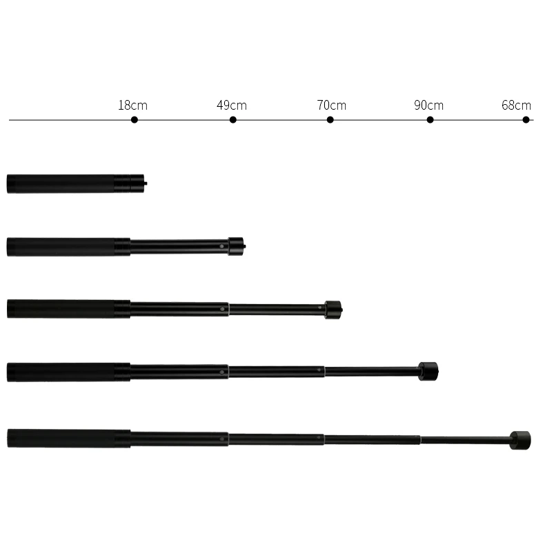 68cm Wireless Control Lightweight 5 Sections Extension Rod Flexible Selfie Stick Monopod