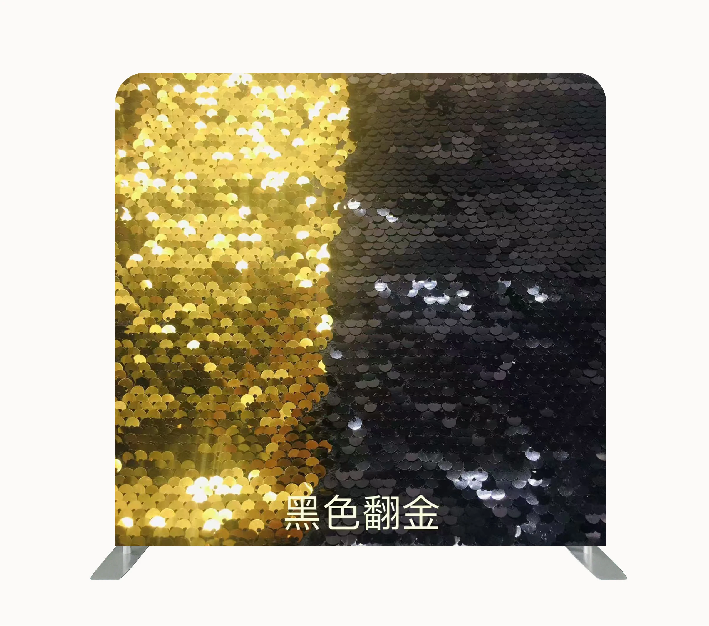sliver fabric 8ft Aluminum Tube Stand Tension Fabric Pillowcase Cover Photo Booth Backdrop Customized Double-sided graffiti