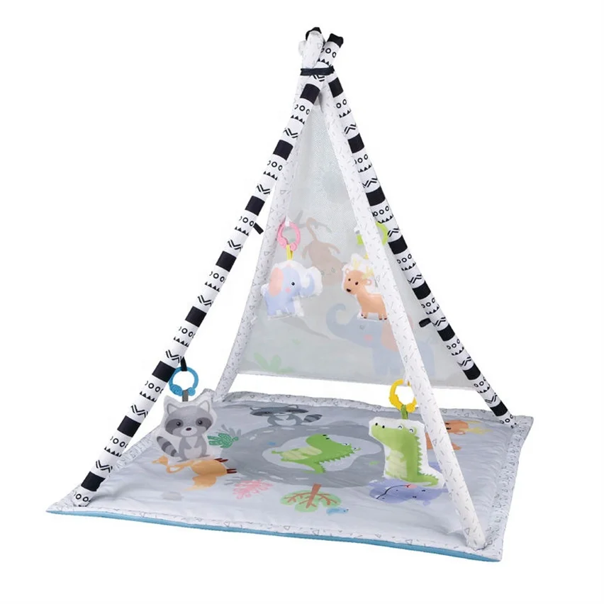 Baby & Toddler Toys Indoor Games Infant Gym Playmat 3 In 1 Baby Teepee Play Mat