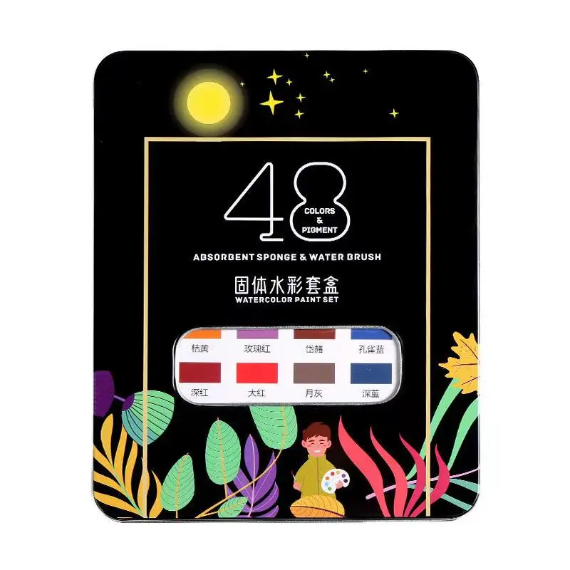 Wholesale 24/36/48 Colors Watercolor Paint Sets Solid Watercolour Paint Watercolor Pigment School Painting Drawing Art Supplies