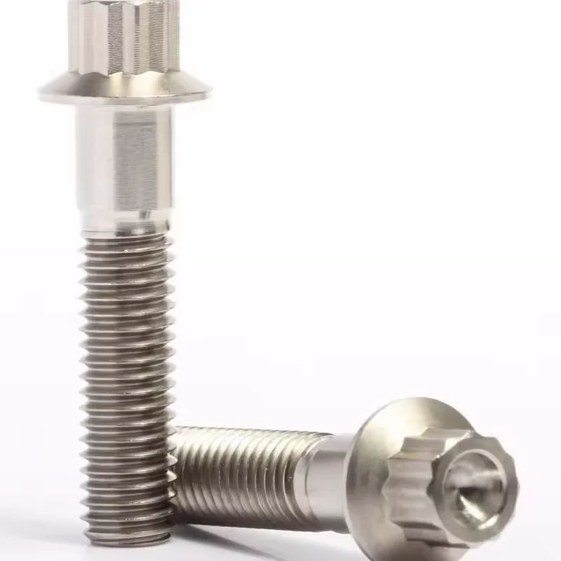 GR5 Titanium Alloy Bolts and Nuts OEM Special Customized Titanium Gr5 TA2 TC4 Anodized 12 Point Flange Nuts