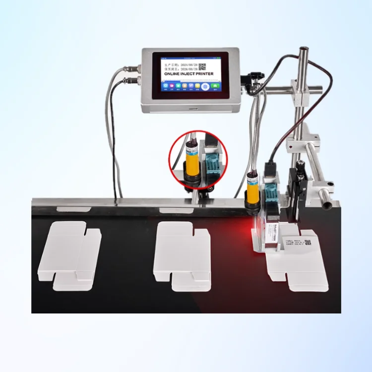 4.3 inches Industrial Batch Coding Machine Automatic Online Inkjet Printer Tij Lot Number Printer Expiry Date Stamp for Packing