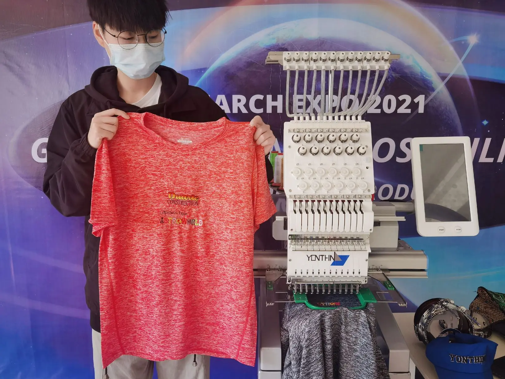 Yonthin 12 needles cheap price single head cap and t-shirt embroidery machine
