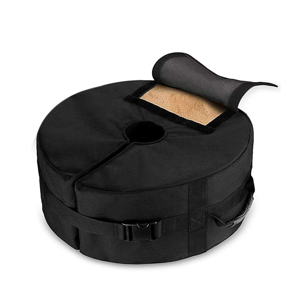Durable Black 900D PU Oxford Weight Bag Detachable Round Umbrella Base Weight Sand Bag for Outdoor