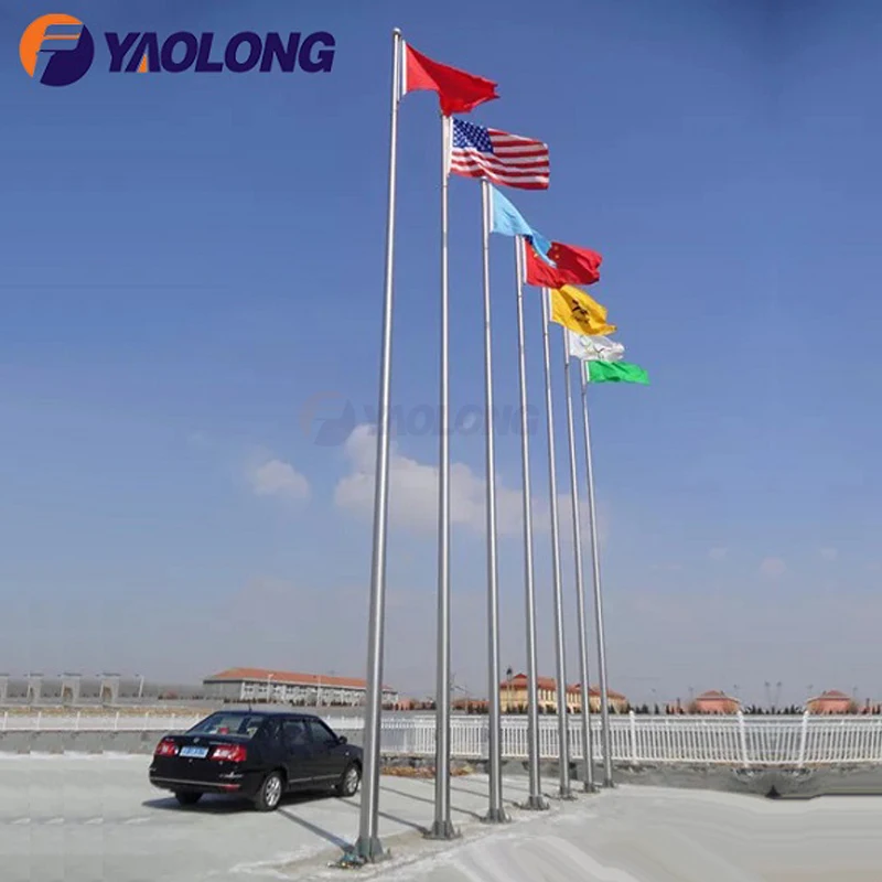 Yaolong 304 Stainless Steel Outdoor Garden Remote Control Flagpole Aluminum Automatic Raise Flag Pole