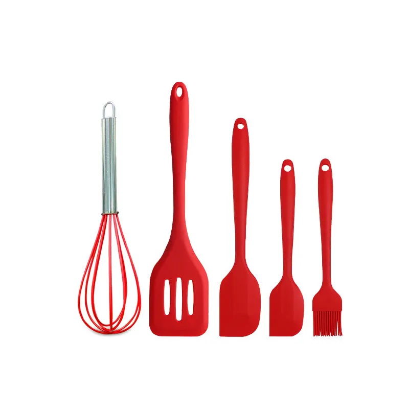 new household bundle 5 piece silicone kitchen utensils set for cooking