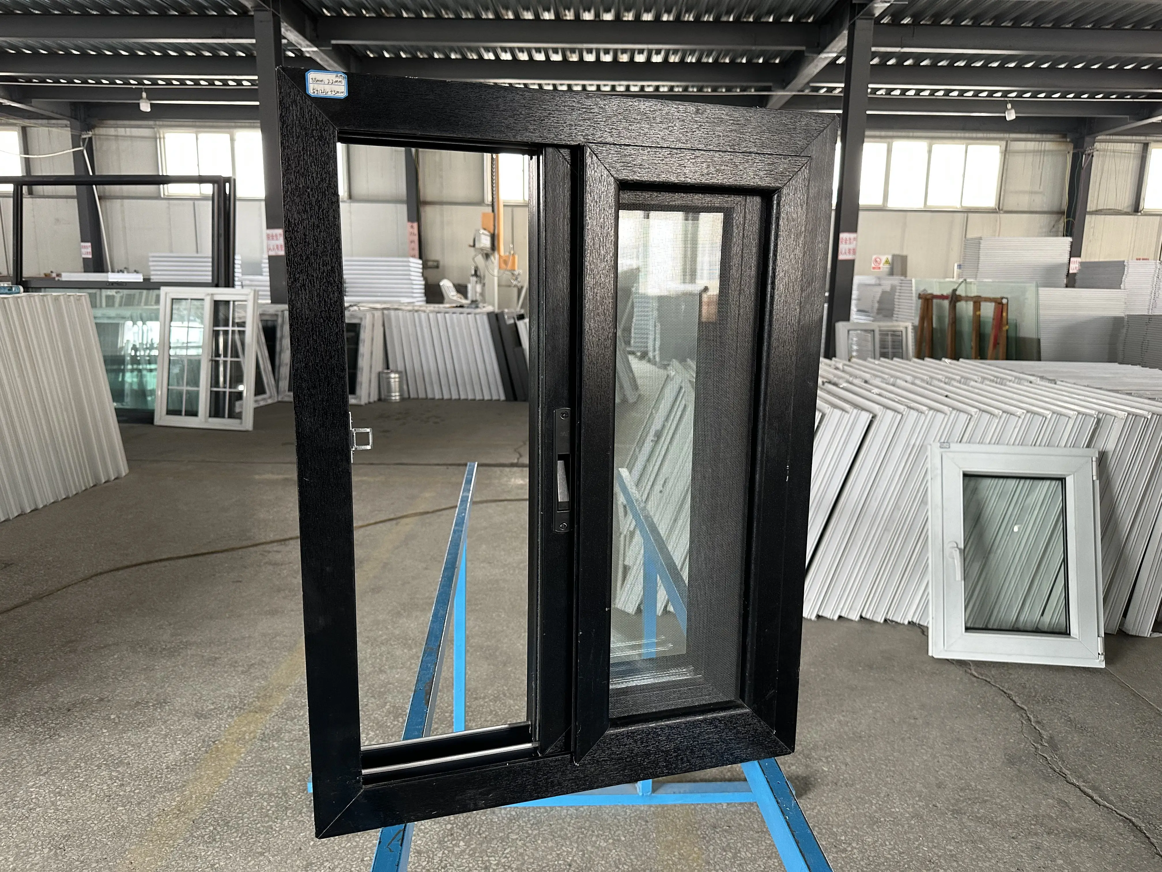 Soundproof Vertical Accordion Florida miami hurricane approved windows black UPVC sliding window