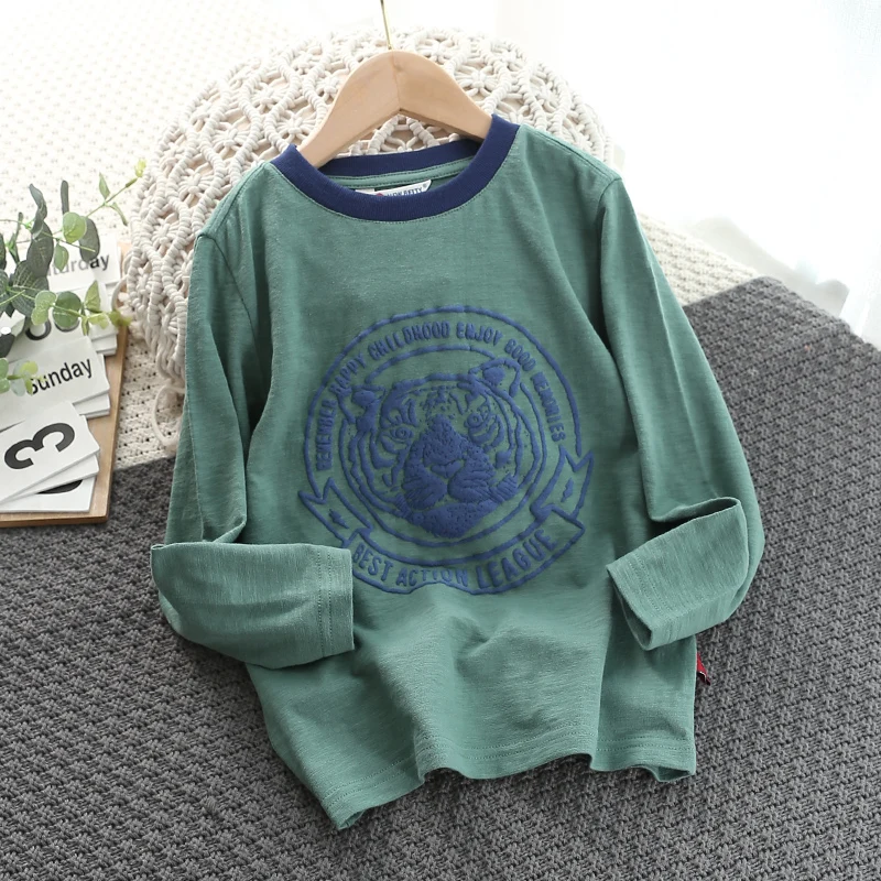Buy Direct From China Manufacturer Wholesale  Kids Clothes Cotton long Sleeve  Boys T Shirt