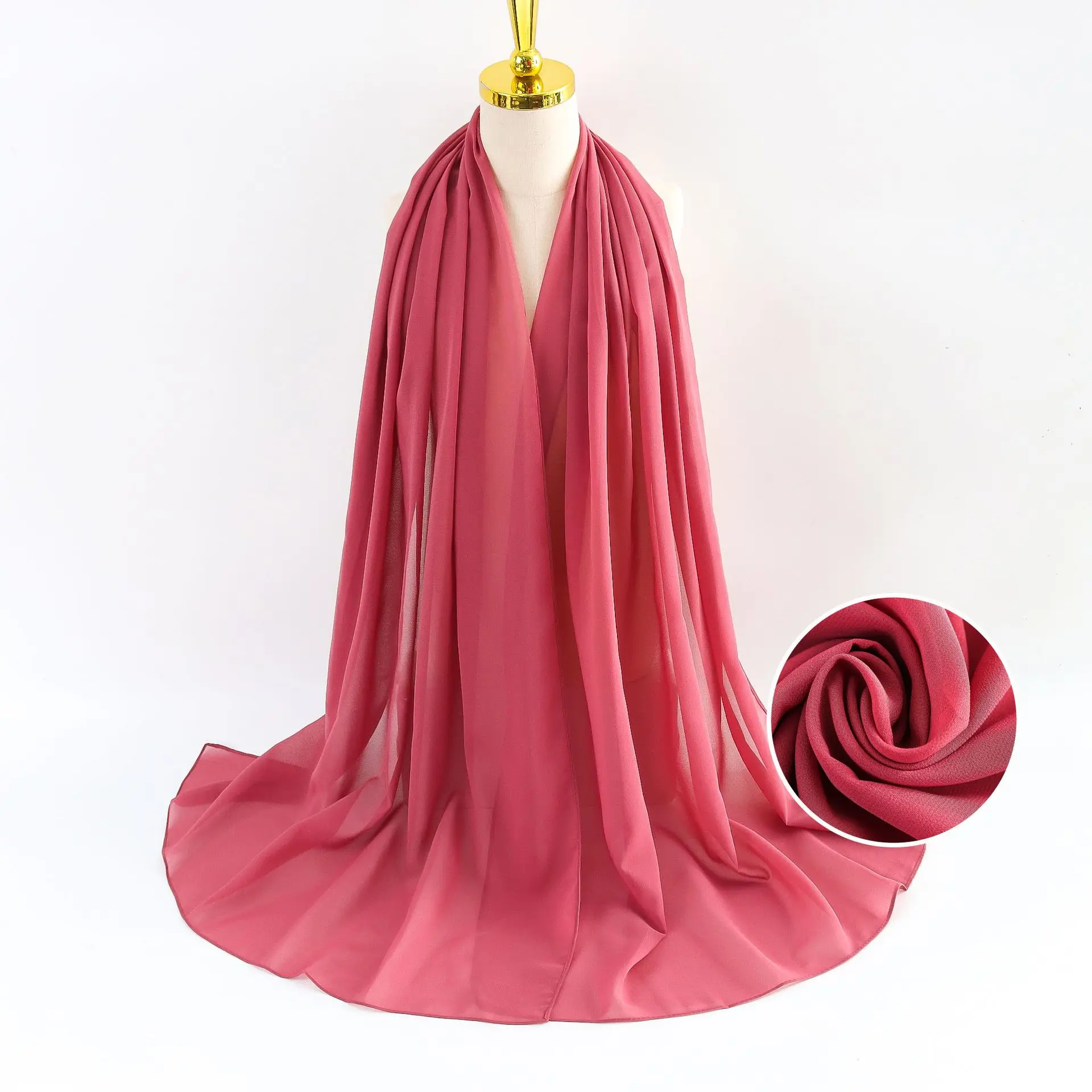 Wholesale Ethnic Plain Chiffon Scarves Touch Keffiyeh Skin-friendly Cheap Hijab Women Muslim Scarf Niqab