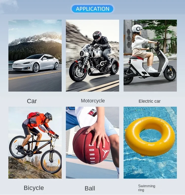 Hot-selling Car Lighter Digital Portable Bicycle Electric Air Pump Tire Inflator Tyre Air Inflator Pump Black 12 Universal 7.4V