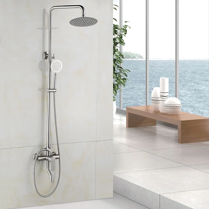 304 Stainless Steel Shower Faucets Set Bathroom Mixer Shower Set