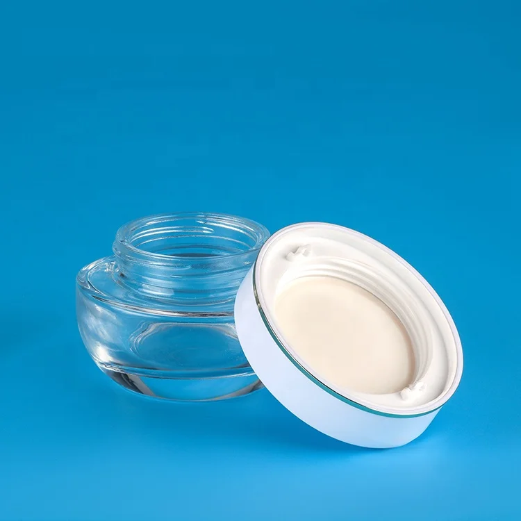 
customize volume clear glass jar gold cosmetic packaging frosted bottle glass cosmetic jar 