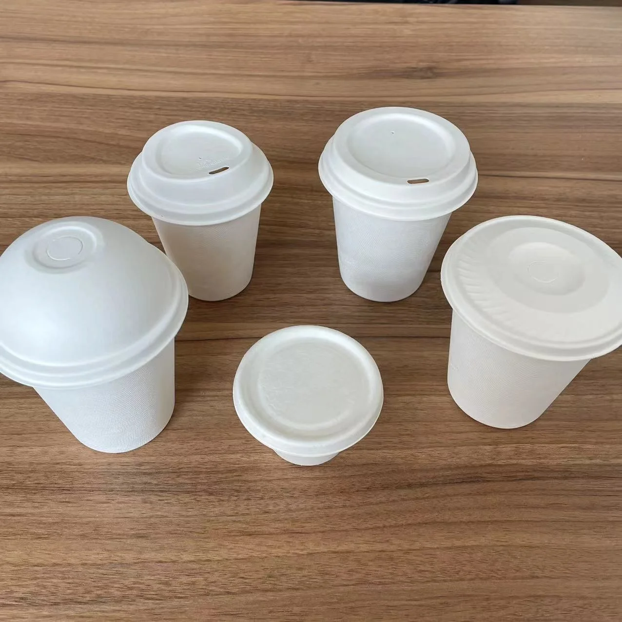 Biodegradable disposable compostable 8oz 12oz 120ml sugarcane pulp coffee tea cup eco-friendly disposable party cup with lid