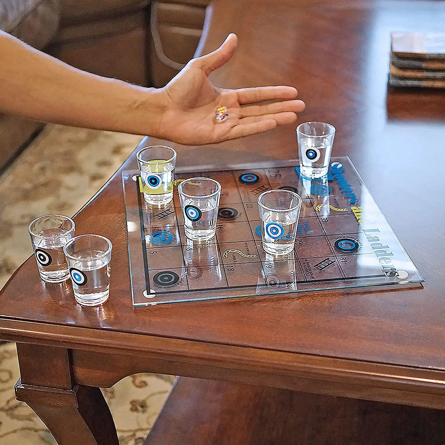 Snakes& Ladders Drinking Fun Shot Glasses Party Game Gift Set For Adult