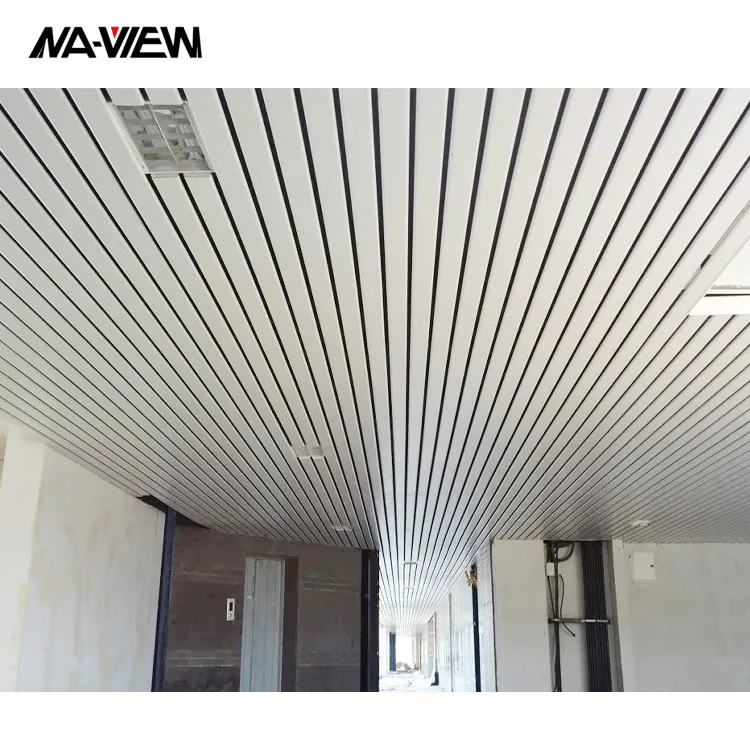 Powder Coated Soundproof Aluminium Strip False Ceiling Integrated Ceilings for Commercial Buildings like Offices and Malls