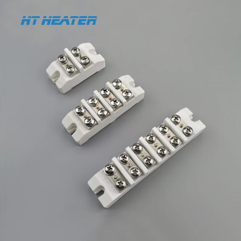 Hongtai 5A 10A 20A 25A 35A 50A Talc porcelain High frequency long short 2 3 5 6 8 poles ceramic terminal block
