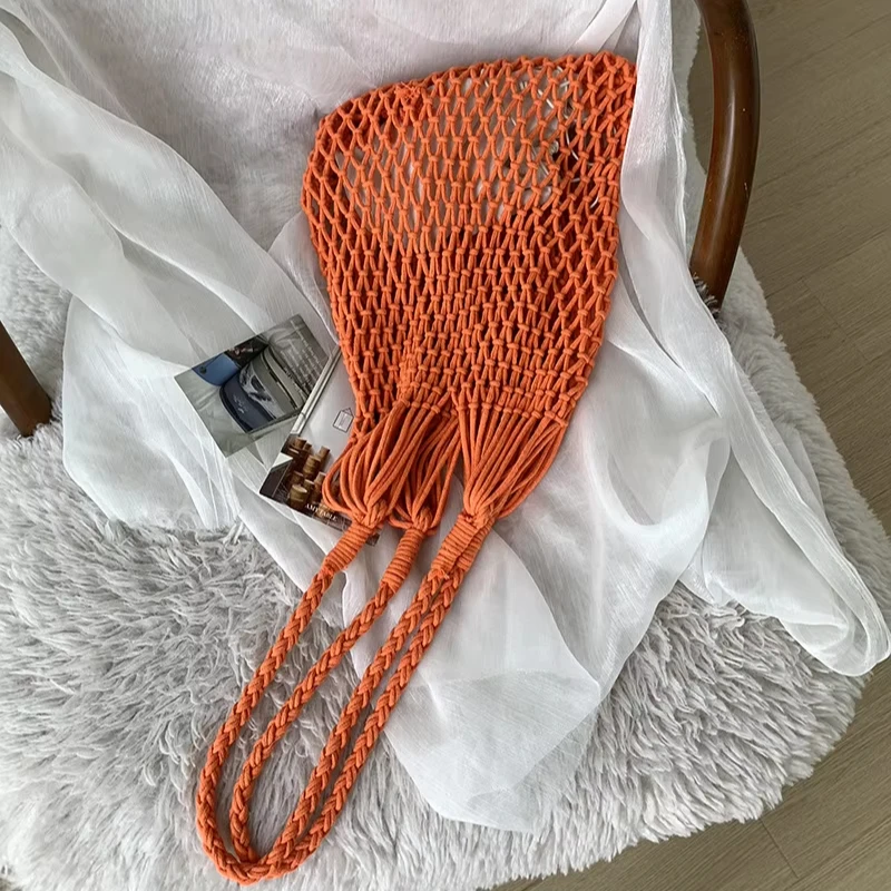 Handwoven Women Beach Multi-functional Shoulder Handbag Recycle Fashion ECO Friendly Shopping Bag