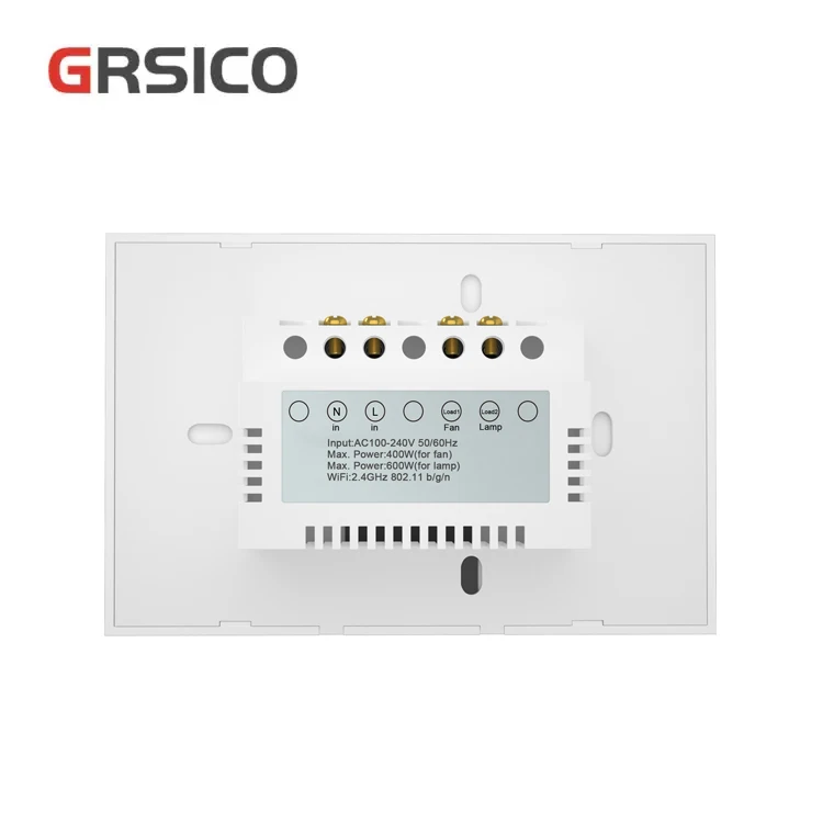 Smart Remote Control Switch for Ceiling Fan Light Touch Glass Panel with Tuya Alexa Google Home Voice