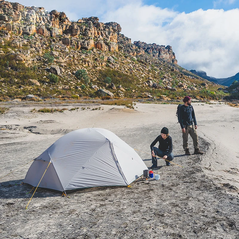 Hot Mongar 2-3 Person Outdoor Camping Tent 20D Nylon Fabric Double Layer Waterproof Ultralight 3 Season Vestibule Tent