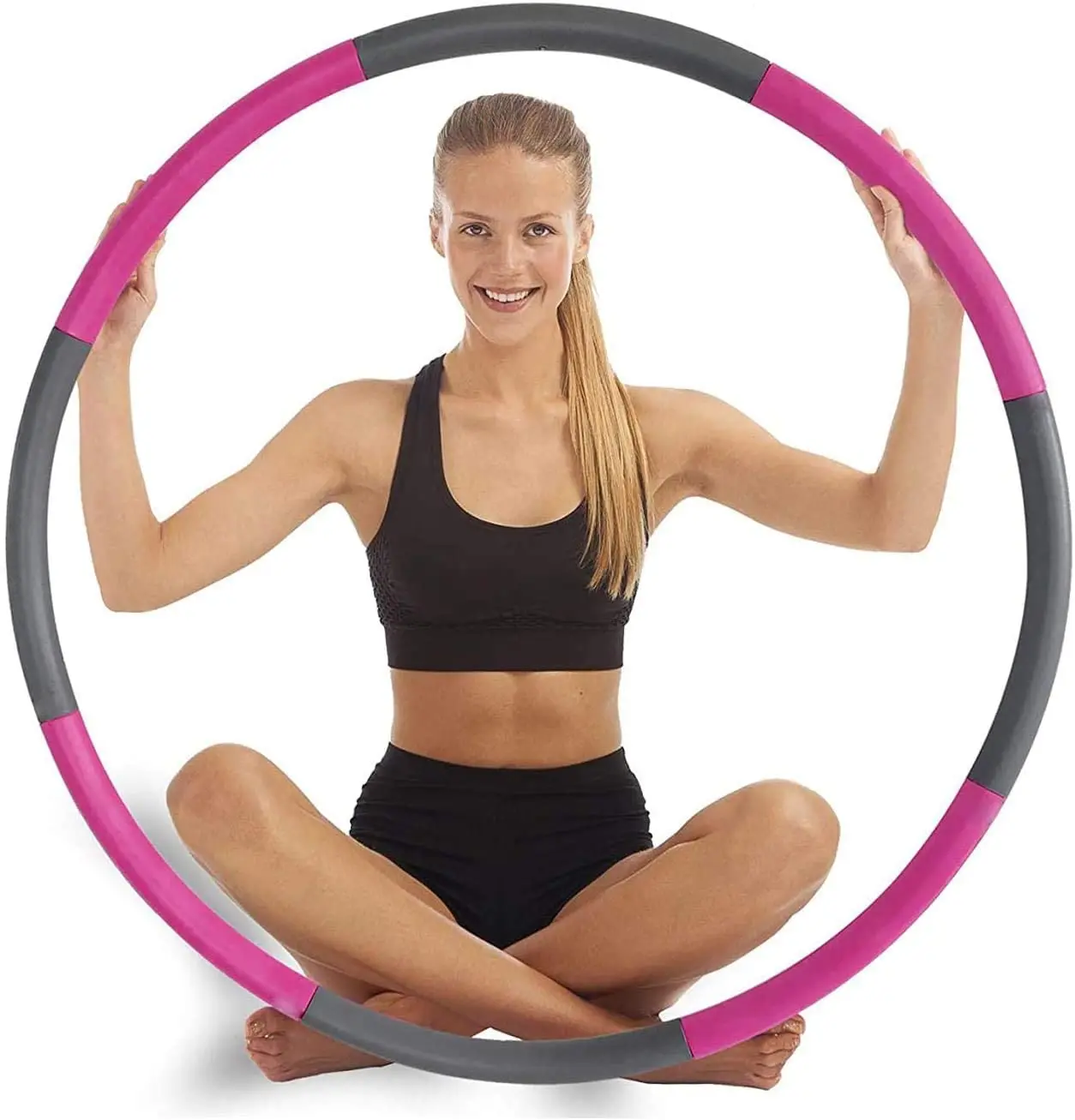 Weighted Exercise Hoop Removable Multiple Assembly Design Professional Fitness Workout Hoops  Loss Weight & Burning Fat