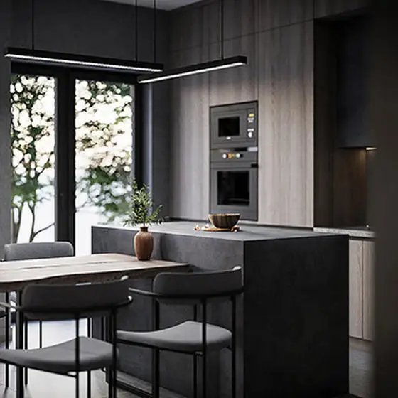 Nice small apartment black wooden granite melamine wood design kitchen cabinet