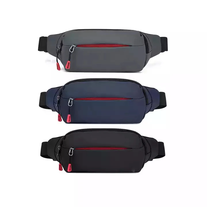 Outdoor Sports Running Belt Waterproof Fitness Waist Bag Oxford Chest Fanny Bags for Men Pillow Customized Logo Unisex Zipper