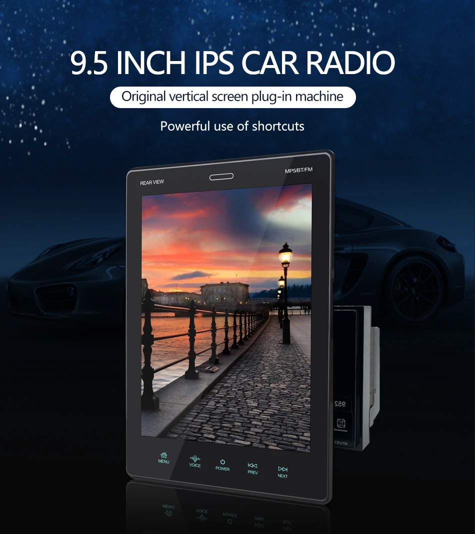 Multimedia Universal Vertical Screen 9.5Inch 1Din Car Mp5 Player Car Radio Stereo Car Dvd Player