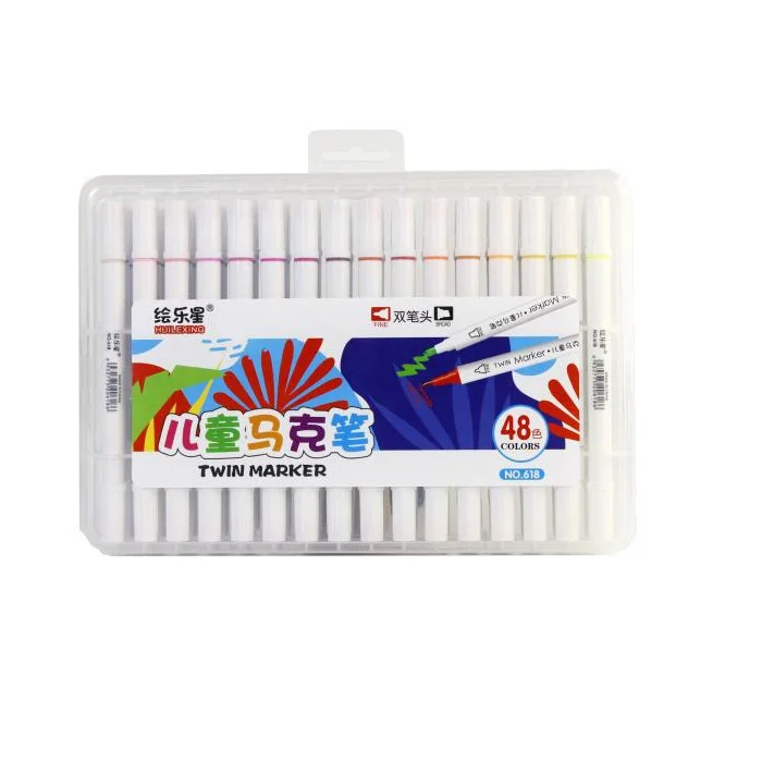 Factory Price 48 colors customized alcoholic ink double-headed double-marker watercolor pen suitable for children and students a