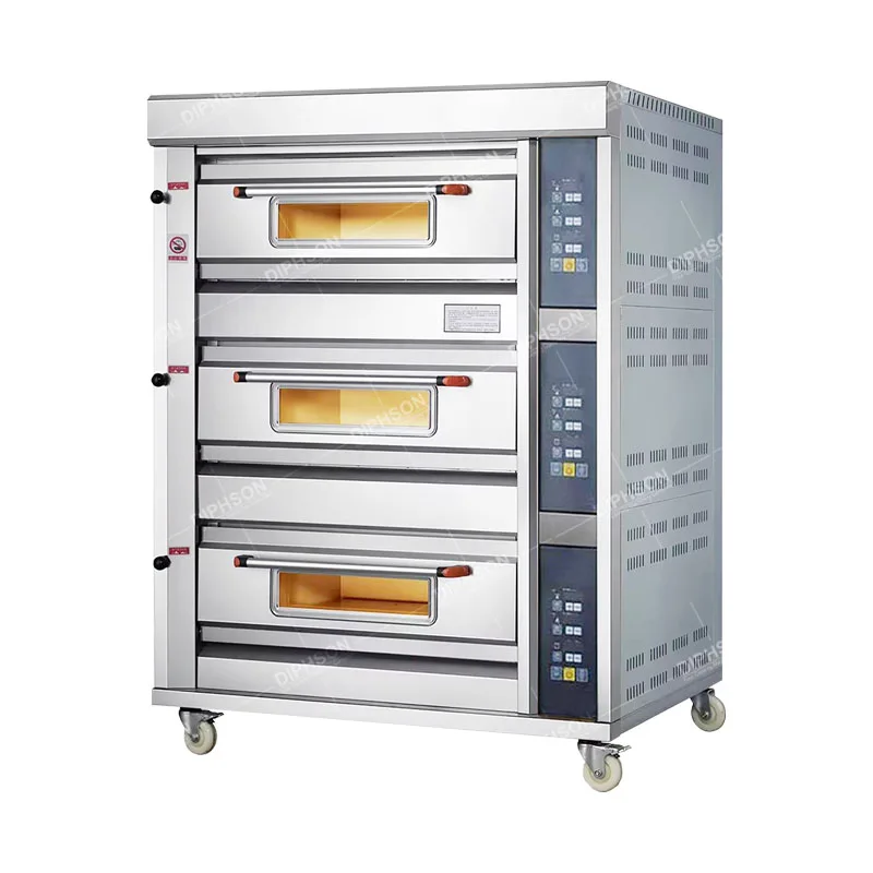 Commercial 3 decks 6 trays bakery ovens baking oven for bread pizza cake on sale