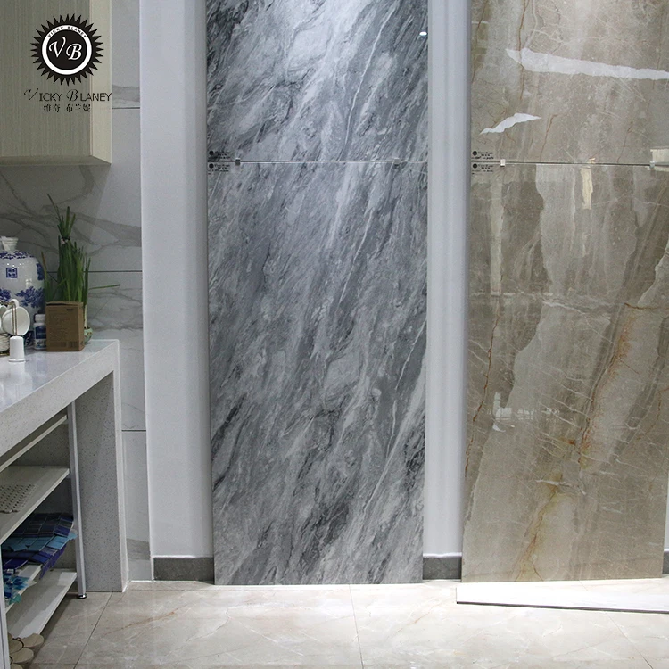 Grey acid resistant big size porcelain floor wall  ceramic  living room tile