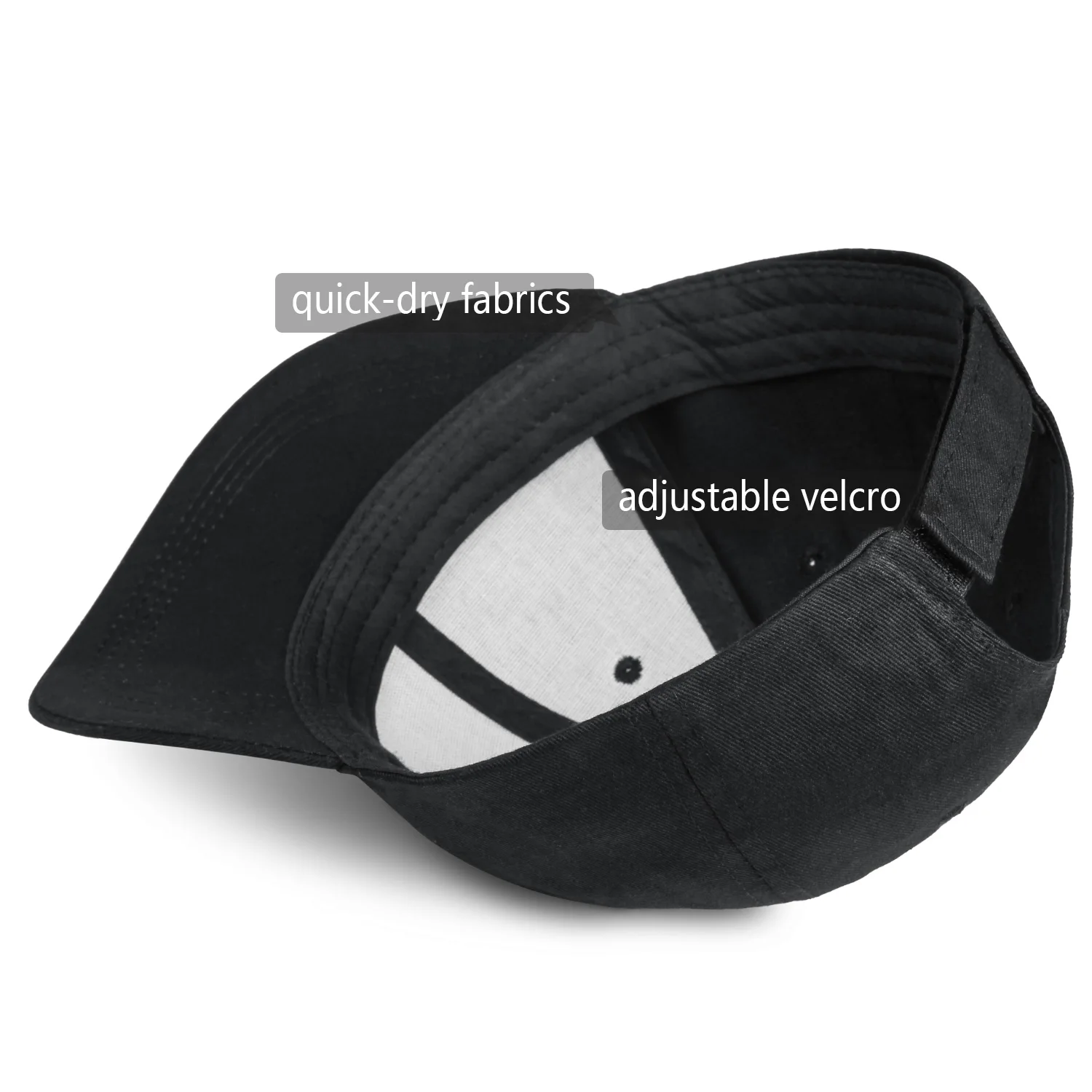 Black Blank 6 Panel Classic Baseball Dad Hat Outdoor Fishing Waterproof Sport Cap Trucker Hat High Quality with Custom Logo .