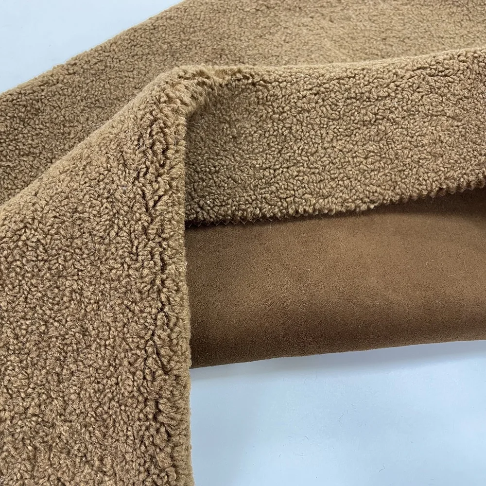 Custom polyester suede fabric high quality suede bonded faux fur fabric