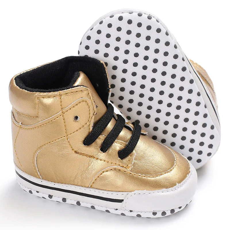 Yiwu Yiyuan Garment gold pu baby boy shoes 6 - 12 months little boys shoes anti slip soft soled indoor wear shoes moccasins