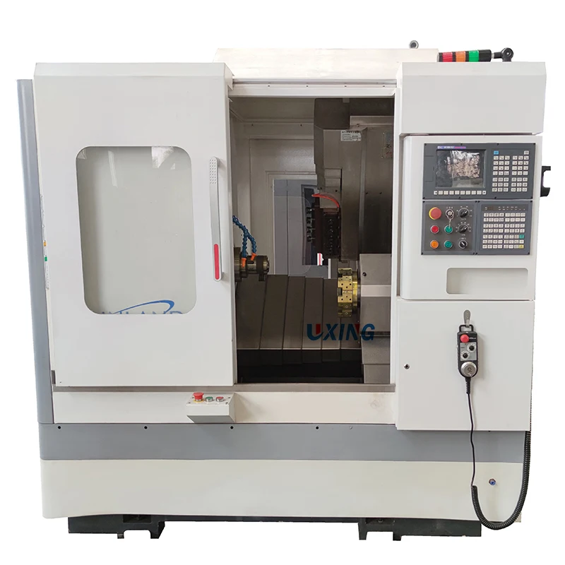 High precision slant bed cnc lathe and milling drilling machine turning center combine CK46D-8 with hydraulic turret