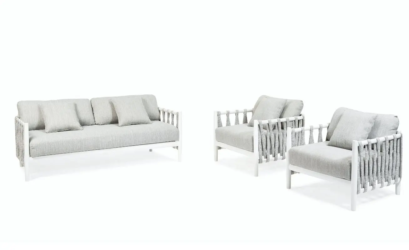 Popular Patio Furniture Aluminum Rattan Sofa Waterproof Garden Furniture Sets Rope Outdoor furniture