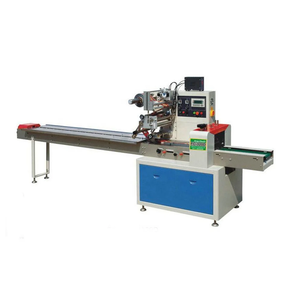 High speed automatic flow bread packing machine / horizontal pillow croissant packing machine