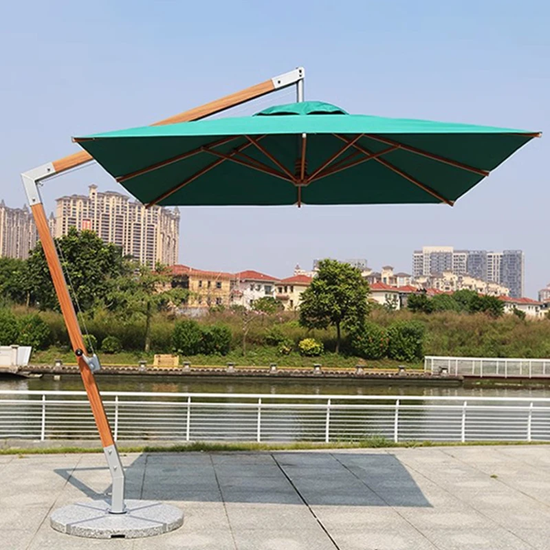 FEAMONT Luxury Design Garden Big Square Wooden Hanging cantilever Umbrella