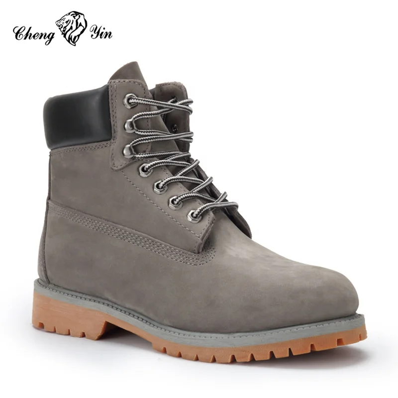 Wholesale Rubber outsole leather boots for men Nubuck Leather new design work boots for men Steel Toe Safety Martin Boots Men