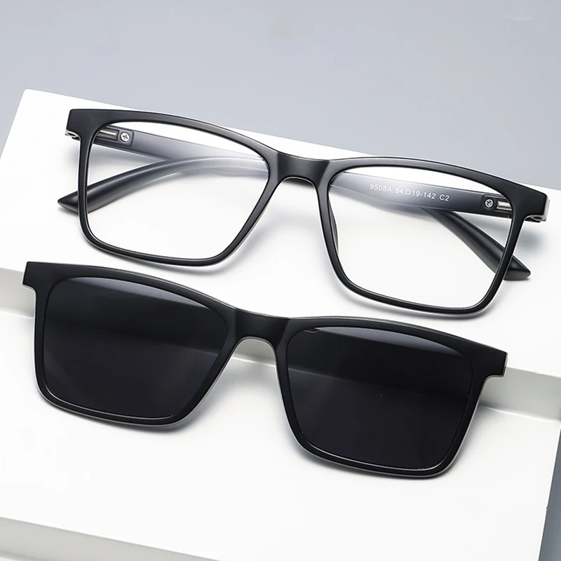 DL GLASSES 2024 Wholesale Glasses Night Vision oculos UV400 Polarized Eyewear Square 5in1 Magnetic Clip On Sunglasses