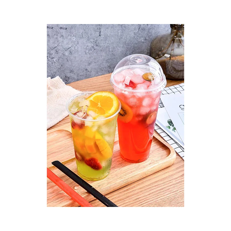 8oz 9oz 12oz 16oz 24oz 32oz  Plastic Cups for smoothie with dome lids