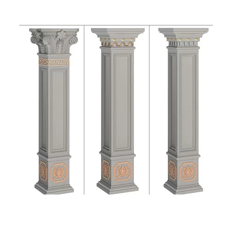 Outdoor Decorative ABS plastic concrete cast in place roman square and round pillar mold for cement columns