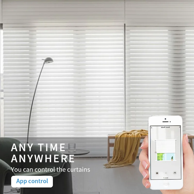 light filtering customized fabric shangri-la shades electric rechargeable moptor smart voice control shangri-la blinds