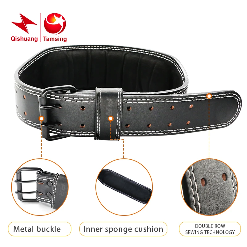 Custom Logo Back Support Gym Belt Unisex Fitness Safety Weightlifting Leather Belt Powerlifting Lever Gym Belt For Men