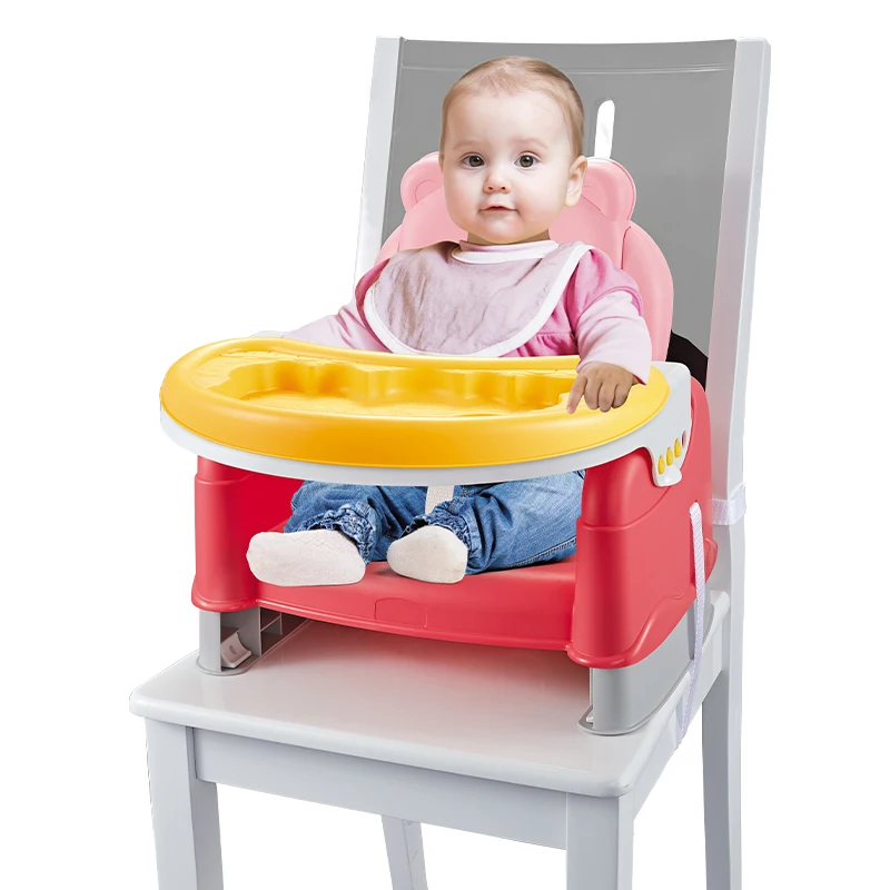 High Quality Plastic Booster Seat Kids Feeding Dining Chair Foldable Adjustable Baby Dining Chair