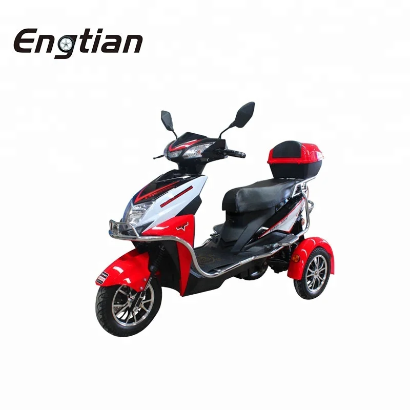 None fall Adult 60/72V 800W Electric Trike 3 Wheel Scooter Electric tricycle rickshaw for sale