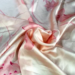 Wholesale White color 100% pure Silk Satin Fabric for printing or dyeing silk mulberri fabric